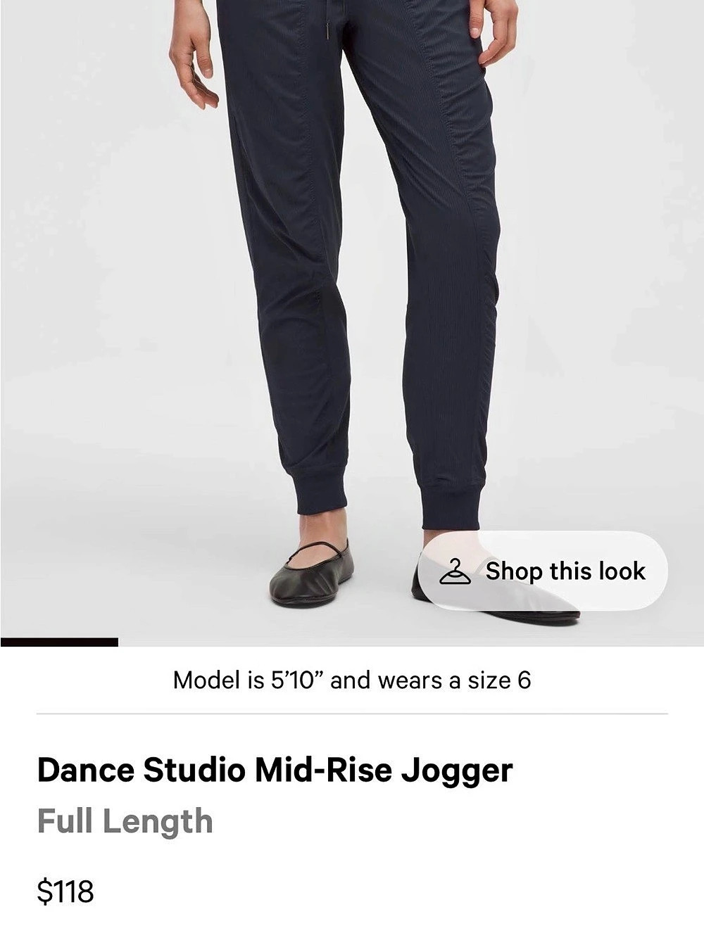 lululemon Dance Studio Mid-Rise Jogger Black Size 6 NWT